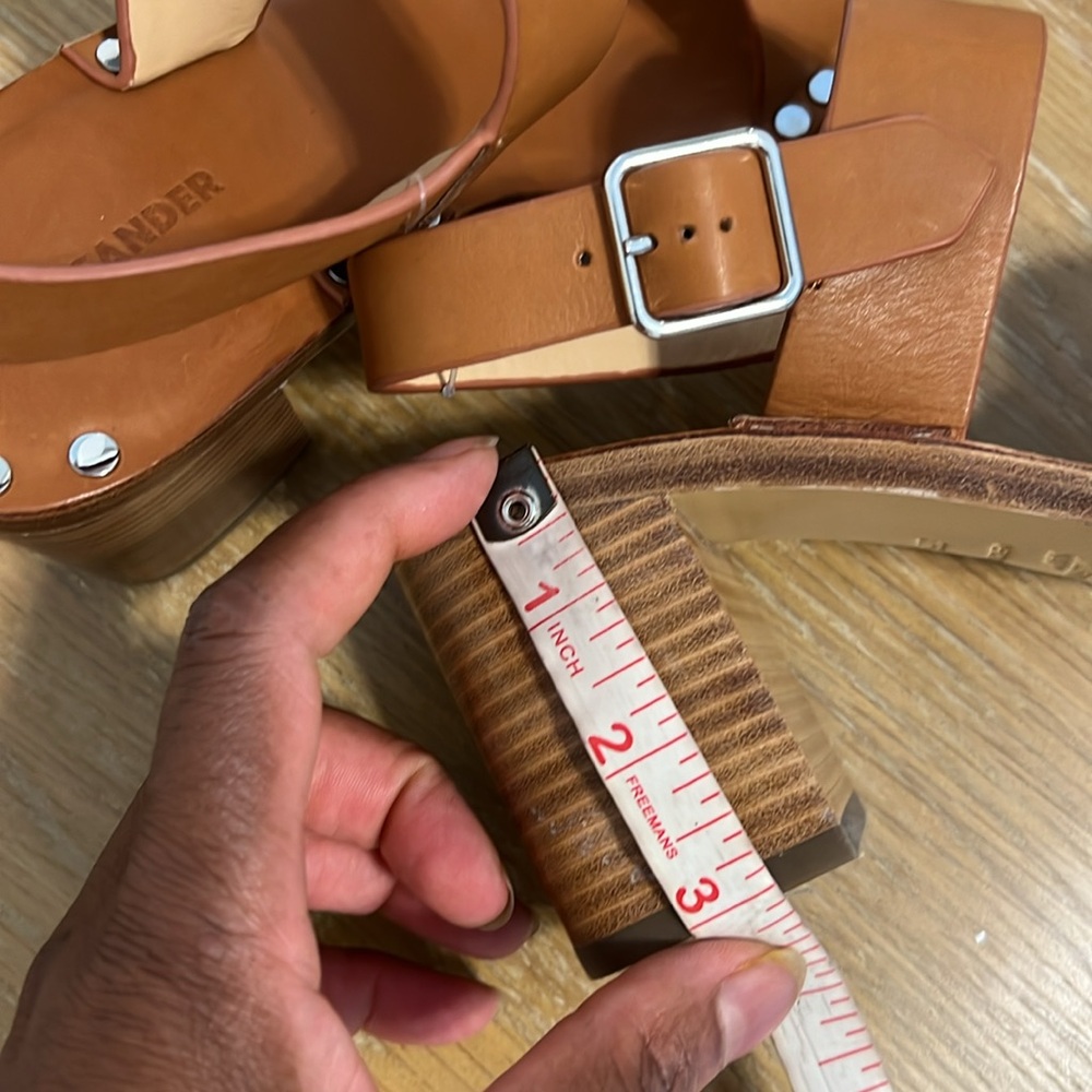 Jil Sander Tan Leather Studded Sandals size 36.5 or 6.5 New - Picture 5 of 10